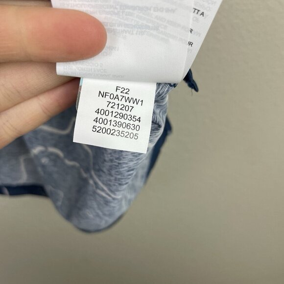 The North Face Women's Medium Sunriser Blue Map Trail Print Short Sleeve T-Shirt - Picture 10 of 13